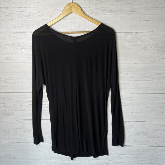 Vince Top Womens Size S/P Black Long Sleeve Silk Blend Minimalist Leisurewear - Picture 10 of 15